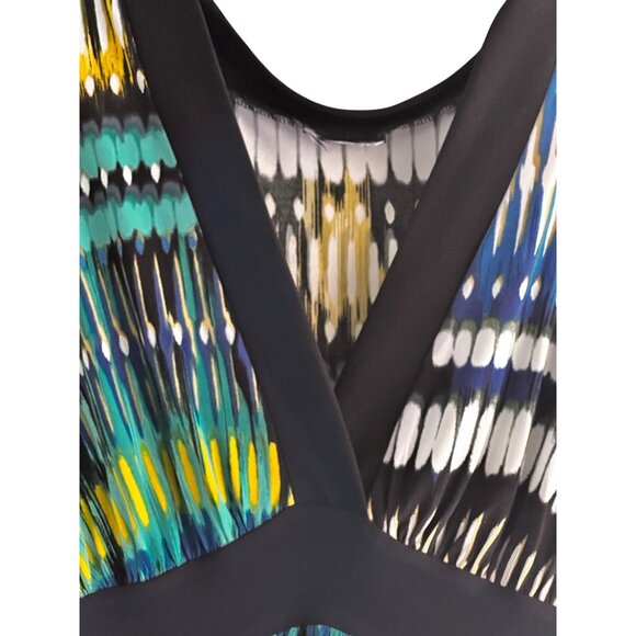 Womens Size Large V-Neckline Sleeveless Maxi Dress With Abstract Pattern - Picture 5 of 8